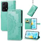 For Honor 200 Lite Global Mandala Flower Embossed Leather Phone Case(Green) - 1