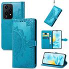 For Honor 200 Lite Global Mandala Flower Embossed Leather Phone Case(Blue) - 1