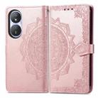 For Honor Play 50 Plus Mandala Flower Embossed Leather Phone Case(Rose Gold) - 1