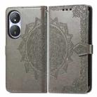 For Honor Play 50 Plus Mandala Flower Embossed Leather Phone Case(Gray) - 1