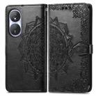 For Honor Play 50 Plus Mandala Flower Embossed Leather Phone Case(Black) - 1