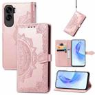 For Honor 90 Lite Mandala Flower Embossed Leather Phone Case(Rose Gold) - 1