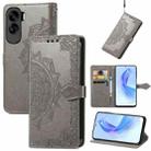 For Honor 90 Lite Mandala Flower Embossed Leather Phone Case(Gray) - 1