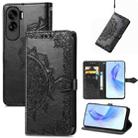 For Honor 90 Lite Mandala Flower Embossed Leather Phone Case(Black) - 1