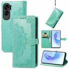 For Honor 90 Lite Mandala Flower Embossed Leather Phone Case(Green) - 1