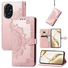 For Honor 200 Mandala Flower Embossed Leather Phone Case(Rose Gold) - 1