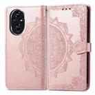 For Honor 200 Mandala Flower Embossed Leather Phone Case(Rose Gold) - 2