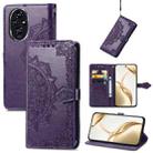 For Honor 200 Mandala Flower Embossed Leather Phone Case(Purple) - 1