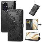 For Honor 200 Mandala Flower Embossed Leather Phone Case(Black) - 1