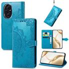 For Honor 200 Mandala Flower Embossed Leather Phone Case(Blue) - 1