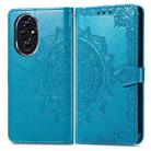 For Honor 200 Mandala Flower Embossed Leather Phone Case(Blue) - 2