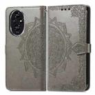 For Honor 200 Pro Mandala Flower Embossed Leather Phone Case(Gray) - 2