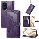 For Honor 200 Pro Mandala Flower Embossed Leather Phone Case(Purple) - 1