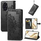 For Honor 200 Pro Mandala Flower Embossed Leather Phone Case(Black) - 1