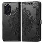 For Honor 200 Pro Mandala Flower Embossed Leather Phone Case(Black) - 2