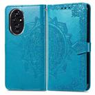 For Honor 200 Pro Mandala Flower Embossed Leather Phone Case(Blue) - 2