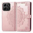 For Honor 200 Smart Mandala Flower Embossed Leather Phone Case(Rose Gold) - 2