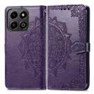 For Honor 200 Smart Mandala Flower Embossed Leather Phone Case(Purple) - 2