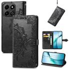 For Honor 200 Smart Mandala Flower Embossed Leather Phone Case(Black) - 1