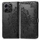 For Honor 200 Smart Mandala Flower Embossed Leather Phone Case(Black) - 2