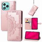 For Honor 400 Lite Mandala Flower Embossed Leather Phone Case(Rose Gold) - 1