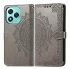 For Honor 400 Lite Mandala Flower Embossed Leather Phone Case(Gray) - 2