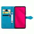 For Honor 400 Lite Mandala Flower Embossed Leather Phone Case(Blue) - 3