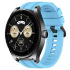 For Huawei Watch GT3  46mm Long & Short Sports Solid Color Silicone Watch Band Set(Sky Blue) - 1