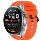 For Huawei Watch 3 Pro New Long & Short Sports Solid Color Silicone Watch Band Set(Orange) - 1