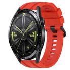 For Huawei Watch GT Runner Long & Short Sports Solid Color Silicone Watch Band Set(Red) - 1