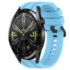 For Huawei Watch GT Runner Long & Short Sports Solid Color Silicone Watch Band Set(Sky Blue) - 1