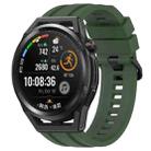 For Huawei Watch Buds Long & Short Sports Solid Color Silicone Watch Band Set(Dark Green) - 1