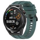 For Huawei Watch Buds Long & Short Sports Solid Color Silicone Watch Band Set(Olive Green) - 1