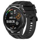 For Huawei Watch Buds Long & Short Sports Solid Color Silicone Watch Band Set(Black) - 1