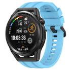 For Huawei Watch Buds Long & Short Sports Solid Color Silicone Watch Band Set(Sky Blue) - 1