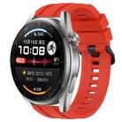 For Honor Watch GS 3i Long & Short Sports Solid Color Silicone Watch Band Set(Red) - 1