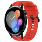 For Honor Watch GS 3 Long & Short Sports Solid Color Silicone Watch Band Set(Red) - 1