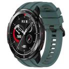 For Honor Watch GS Pro Long & Short Sports Solid Color Silicone Watch Band Set(Olive Green) - 1