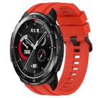 For Honor Watch GS Pro Long & Short Sports Solid Color Silicone Watch Band Set(Red) - 1