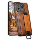 For Xiaomi 13 Pro Suteni H13 Card Wallet Wrist Strap Holder PU Phone Case(Brown) - 1