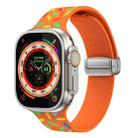 For Apple Watch Ultra 49mm Rainbow Dots Silicone Magnetic Buckle Watch Band(Orange) - 1