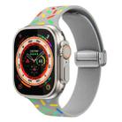 For Apple Watch Ultra 49mm Rainbow Dots Silicone Magnetic Buckle Watch Band(Gray) - 1