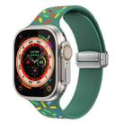 For Apple Watch Ultra 49mm Rainbow Dots Silicone Magnetic Buckle Watch Band(Green) - 1