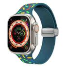 For Apple Watch Ultra 49mm Rainbow Dots Silicone Magnetic Buckle Watch Band(Blue) - 1