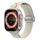 For Apple Watch 8 41mm Rainbow Dots Silicone Magnetic Buckle Watch Band(Starlight Color) - 1