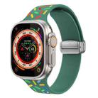For Apple Watch SE 40mm Rainbow Dots Silicone Magnetic Buckle Watch Band(Green) - 1