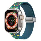 For Apple Watch 6 44mm Rainbow Dots Silicone Magnetic Buckle Watch Band(Blue) - 1