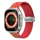 For Apple Watch 3 38mm Rainbow Dots Silicone Magnetic Buckle Watch Band(Red) - 1