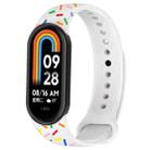 For Xiaomi Band 8 Sports Rainbow Dots Silicone Buckle Watch Band(White) - 1