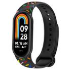 For Xiaomi Band 8 Sports Rainbow Dots Silicone Buckle Watch Band(Black) - 1
